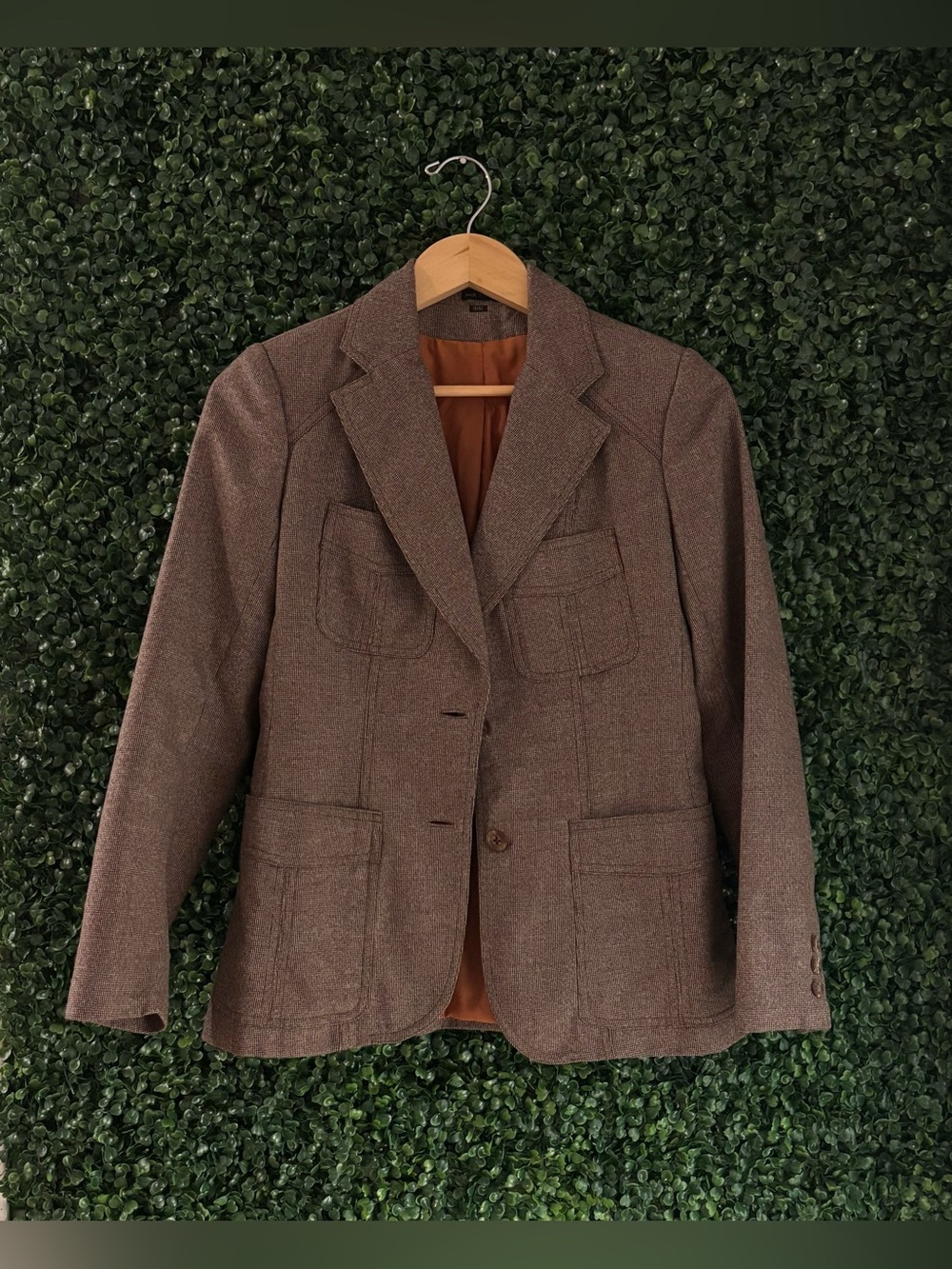Vintage Paul Harris Brown 4 Pocket Tailored Blazer Jacket 11/12 70s